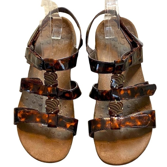Vionic women’s 9 sandals tortoise amber brown sling back - Picture 2 of 13